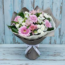 Букет цветов из:  Герберы, Альстромерии и Хризантемы #REPLACE_PRED# Дмитриевке