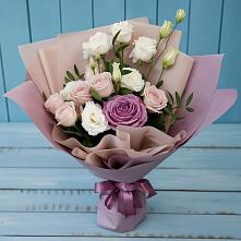 Букет цветов из:  Розы и Лизиантусы в Дмитриевке