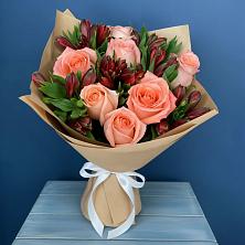 Букет цветов из:  Розы и Альстромерии в Дмитриевке
