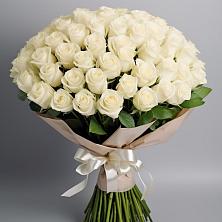 Букет 101 беля роза Белоснежка в Дмитриевке