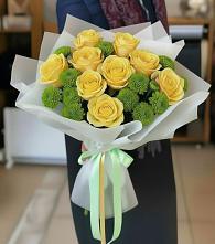 Букет цветов из:  Хризантемы и Розы в Дмитриевке