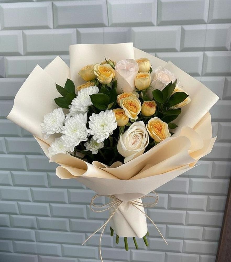 Букет цветов из: Розы и Хризантемы в Дмитриевке