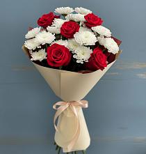Букет цветов из:  Розы и Хризантемы в Дмитриевке