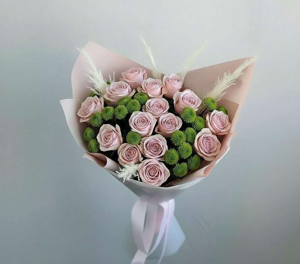 Букет цветов из: Розы и Хризантемы в Дмитриевке