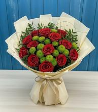 Букет цветов из:  Розы и Хризантемы в Дмитриевке