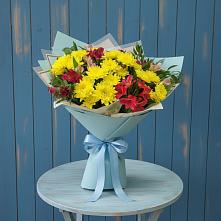 Букет цветов из:  Альстромерии и Хризантемы в Дмитриевке