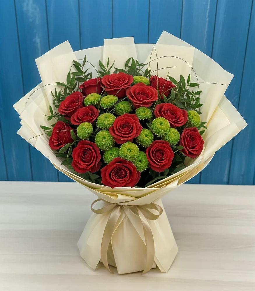 Букет цветов из: Розы и Хризантемы в Дмитриевке