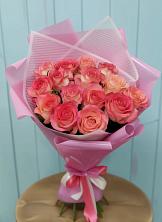 Букет 15 Розовых роз Равель в Дмитриевке